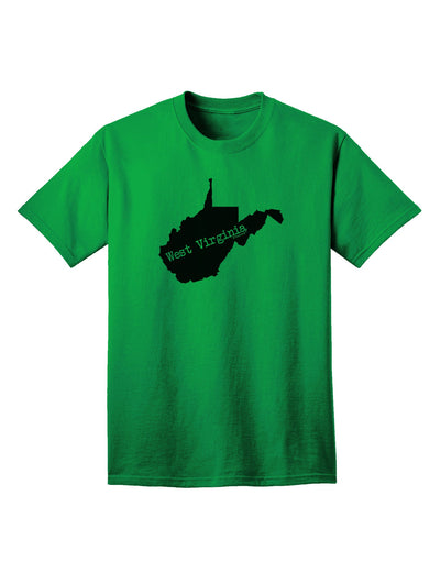 West Virginia - United States Shape Adult T-Shirt: A Classic American Style Statement-Mens T-shirts-TooLoud-Kelly-Green-Small-Davson Sales