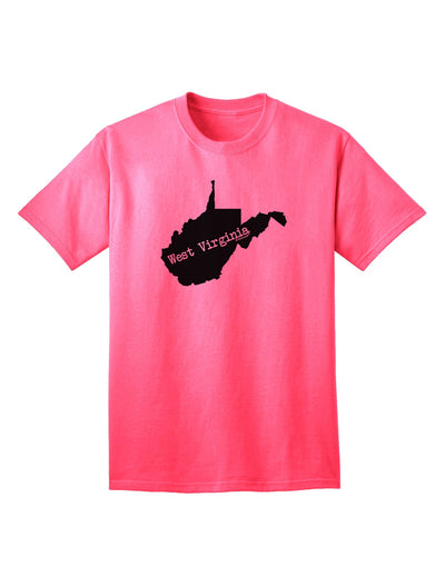 West Virginia - United States Shape Adult T-Shirt: A Classic American Style Statement-Mens T-shirts-TooLoud-Neon-Pink-Small-Davson Sales
