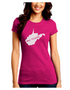 West Virginia - United States Shape Juniors Crew Dark T-Shirt-T-Shirts Juniors Tops-TooLoud-Hot-Pink-Juniors Fitted Small-Davson Sales