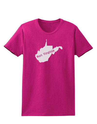 West Virginia - United States Shape Womens Dark T-Shirt-TooLoud-Hot-Pink-Small-Davson Sales