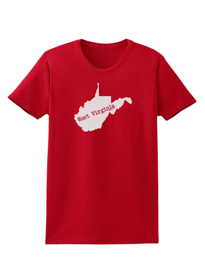 West Virginia - United States Shape Womens Dark T-Shirt-TooLoud-Red-X-Small-Davson Sales