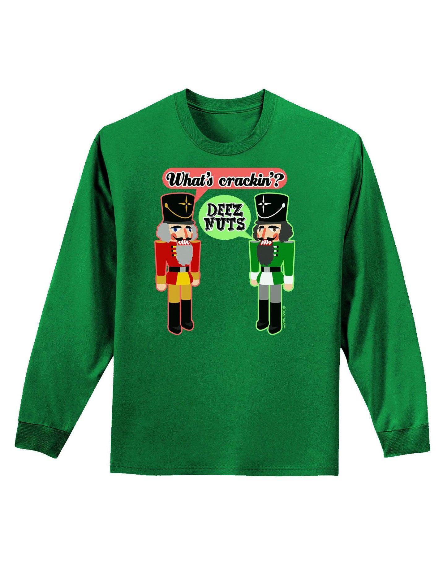 Whats Crackin - Deez Nuts Adult Long Sleeve Dark T-Shirt-TooLoud-Kelly-Green-Small-Davson Sales