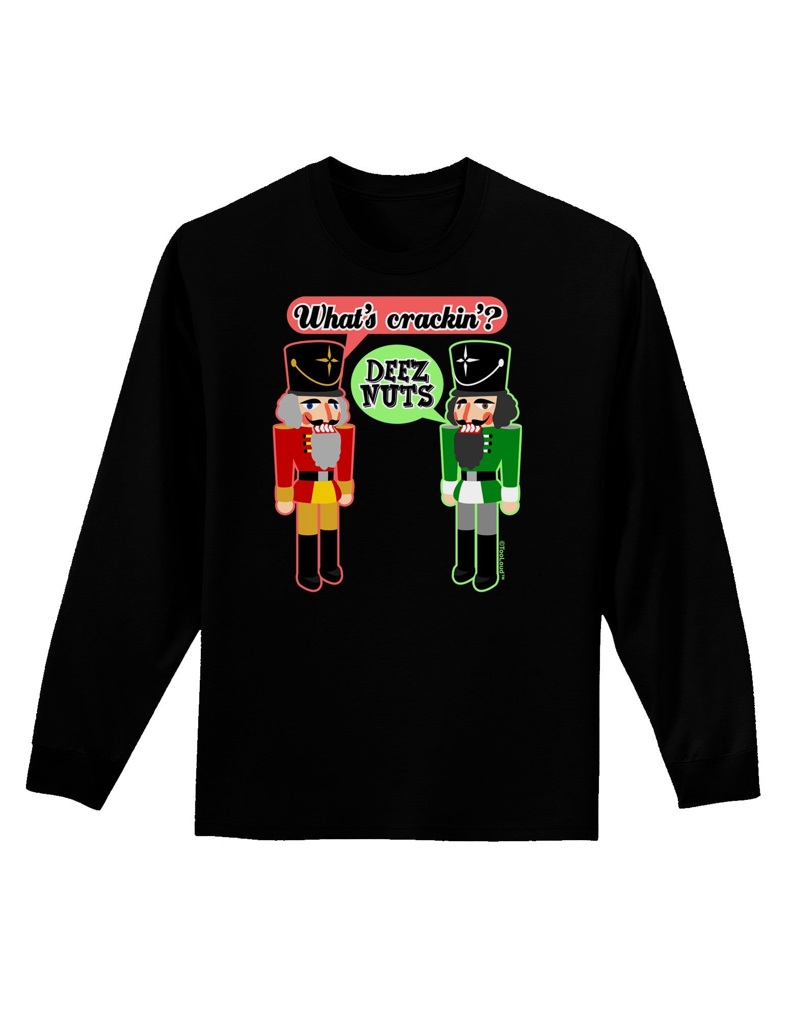 Whats Crackin - Deez Nuts Adult Long Sleeve Dark T-Shirt-TooLoud-Black-Small-Davson Sales