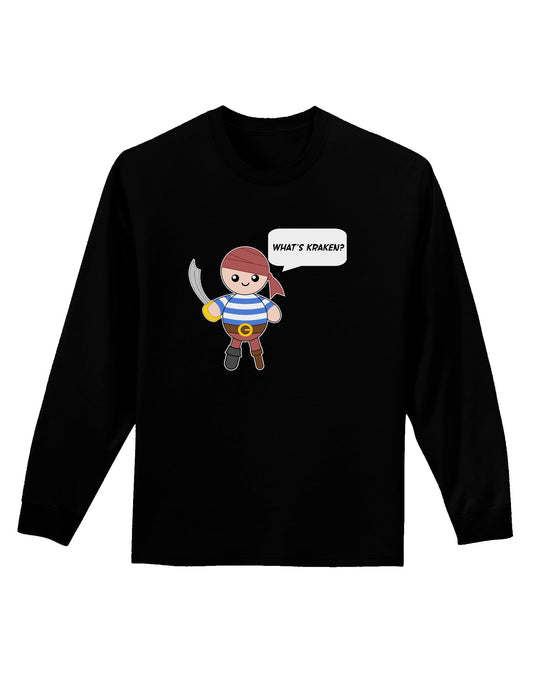 What's Kraken - Petey the Pirate Adult Long Sleeve Dark T-Shirt-Hats-TooLoud-Black-Small-Davson Sales