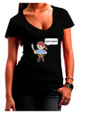 What's Kraken - Petey the Pirate Juniors V-Neck Dark T-Shirt-Clothing-TooLoud-Black-Small-Davson Sales