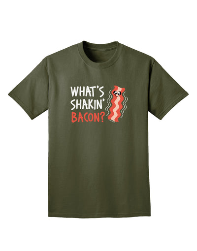 What's Shakin' Bacon Adult Dark T-Shirt-Mens T-Shirt-TooLoud-Military-Green-Small-Davson Sales