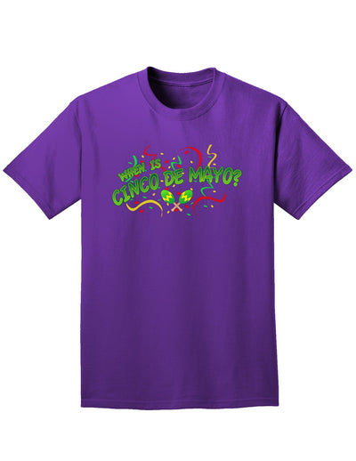 When is Cinco de Mayo? Adult Dark T-Shirt-Mens T-Shirt-TooLoud-Purple-Small-Davson Sales