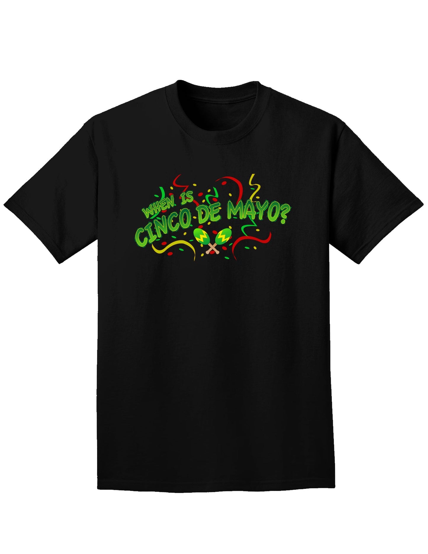 When is Cinco de Mayo? Adult Dark T-Shirt-Mens T-Shirt-TooLoud-Black-Small-Davson Sales
