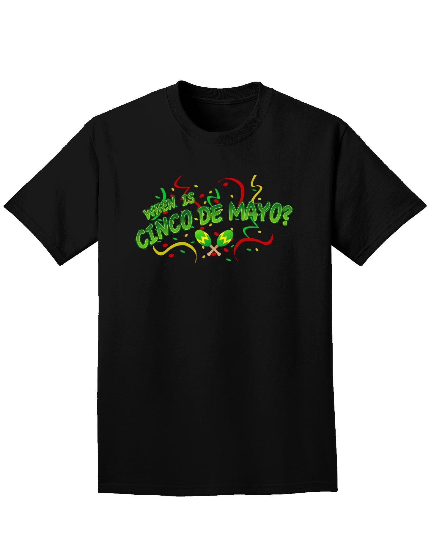 When is Cinco de Mayo? Adult Dark T-Shirt-Mens T-Shirt-TooLoud-Black-Small-Davson Sales