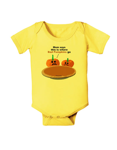 Where Bad Pumpkins Go Baby Romper Bodysuit-Baby Romper-TooLoud-Yellow-06-Months-Davson Sales