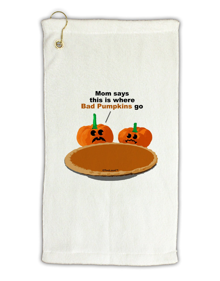 Where Bad Pumpkins Go Micro Terry Gromet Golf Towel 16 x 25 inch-Golf Towel-TooLoud-White-Davson Sales