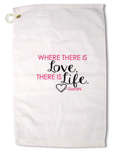 Where There Is Love Gandhi Premium Cotton Golf Towel - 16 x 25 inch-Golf Towel-TooLoud-16x25"-Davson Sales