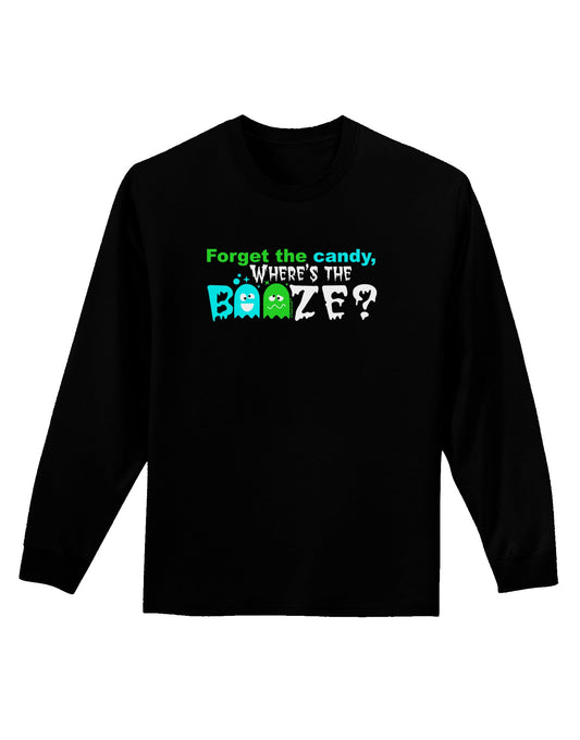 Where's The Booze Adult Long Sleeve Dark T-Shirt-TooLoud-Black-Small-Davson Sales