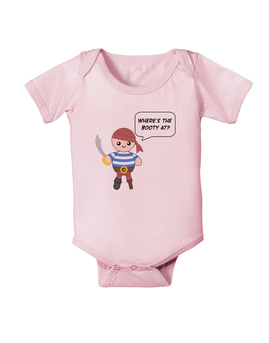 Where's the Booty At - Petey the Pirate Baby Romper Bodysuit-Baby Romper-TooLoud-White-06-Months-Davson Sales