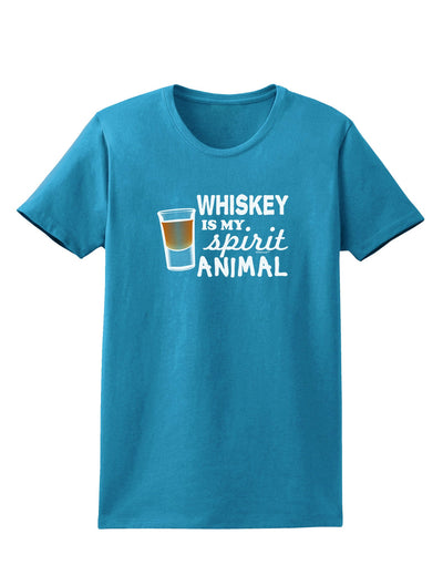 Whiskey Is My Spirit Animal Womens Dark T-Shirt-TooLoud-Turquoise-X-Small-Davson Sales