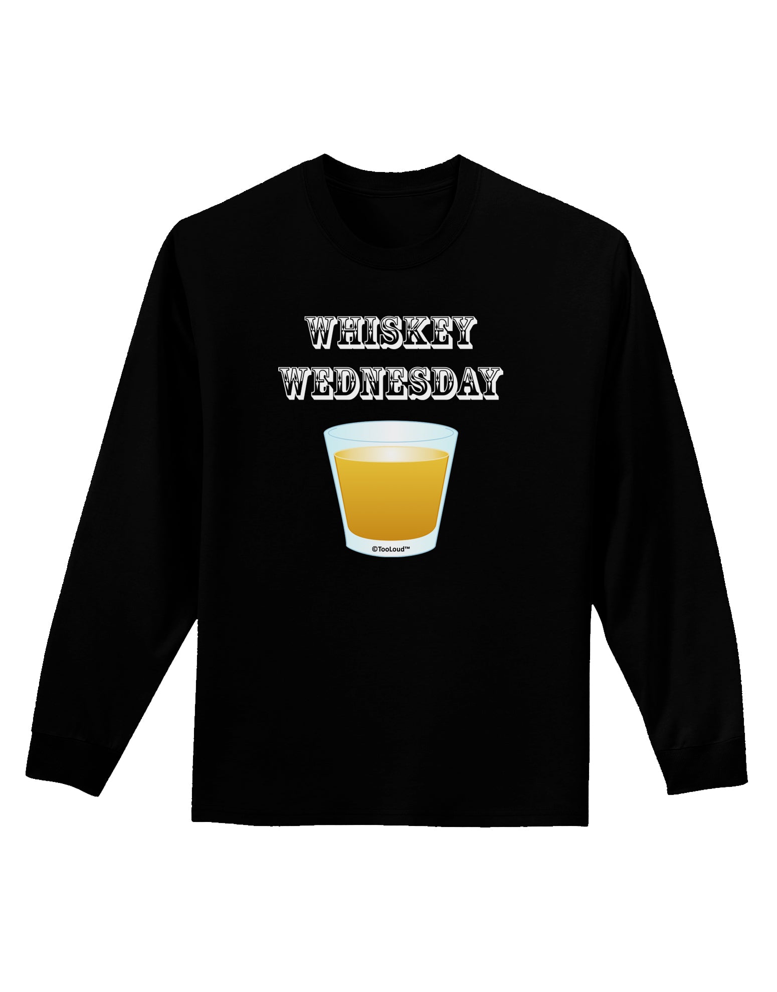 Whiskey Wednesday Design - Text Adult Long Sleeve Dark T-Shirt by TooLoud-TooLoud-Black-Small-Davson Sales