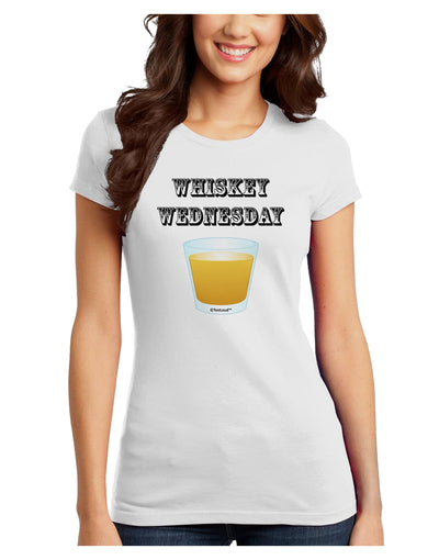 Whiskey Wednesday Design - Text Juniors T-Shirt by TooLoud-Womens Juniors T-Shirt-TooLoud-White-Juniors Fitted X-Small-Davson Sales