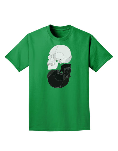 White And Black Inverted Skulls Adult Dark T-Shirt by TooLoud-Mens T-Shirt-TooLoud-Kelly-Green-Small-Davson Sales