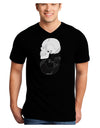 White And Black Inverted Skulls Adult Dark V-Neck T-Shirt by TooLoud-Mens V-Neck T-Shirt-TooLoud-Black-Small-Davson Sales