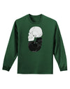 White And Black Inverted Skulls Adult Long Sleeve Dark T-Shirt by TooLoud-TooLoud-Dark-Green-Small-Davson Sales