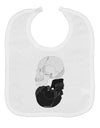 White And Black Inverted Skulls Baby Bib by TooLoud