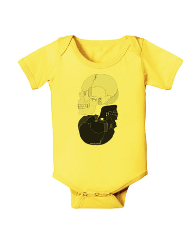 White And Black Inverted Skulls Baby Romper Bodysuit by TooLoud-Baby Romper-TooLoud-Yellow-06-Months-Davson Sales