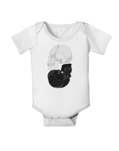 White And Black Inverted Skulls Baby Romper Bodysuit by TooLoud-Baby Romper-TooLoud-White-06-Months-Davson Sales