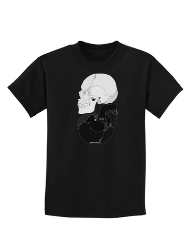 White And Black Inverted Skulls Childrens Dark T-Shirt by TooLoud-Childrens T-Shirt-TooLoud-Black-X-Small-Davson Sales