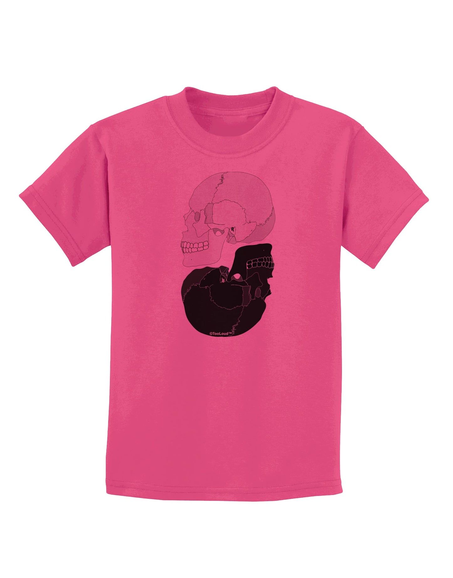 White And Black Inverted Skulls Childrens T-Shirt by TooLoud-Childrens T-Shirt-TooLoud-Sangria-X-Small-Davson Sales