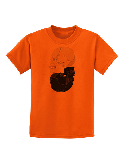 White And Black Inverted Skulls Childrens T-Shirt by TooLoud-Childrens T-Shirt-TooLoud-Orange-X-Small-Davson Sales