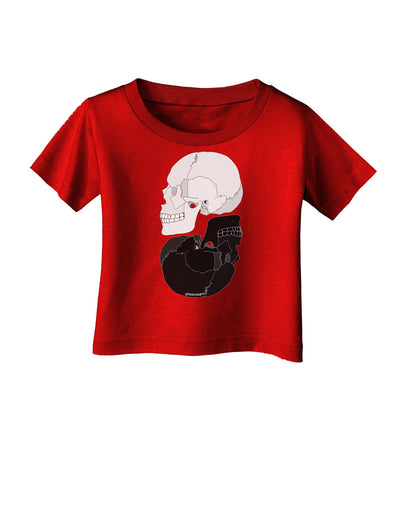 White And Black Inverted Skulls Infant T-Shirt Dark by TooLoud-Infant T-Shirt-TooLoud-Red-06-Months-Davson Sales