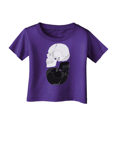 White And Black Inverted Skulls Infant T-Shirt Dark by TooLoud-Infant T-Shirt-TooLoud-Purple-06-Months-Davson Sales