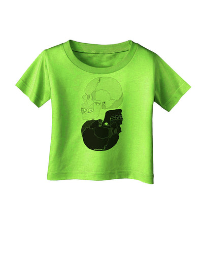 White And Black Inverted Skulls Infant T-Shirt by TooLoud-Infant T-Shirt-TooLoud-Lime-Green-06-Months-Davson Sales