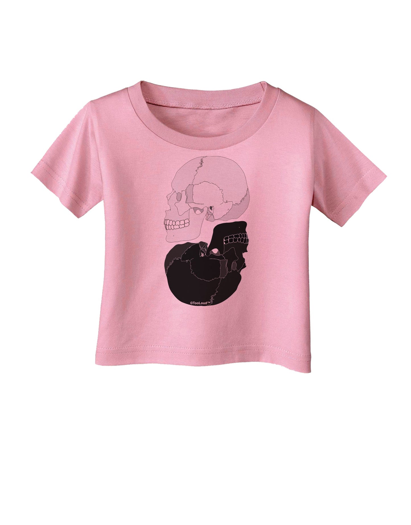 White And Black Inverted Skulls Infant T-Shirt by TooLoud-Infant T-Shirt-TooLoud-Candy-Pink-06-Months-Davson Sales