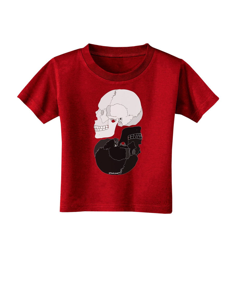 White And Black Inverted Skulls Toddler T-Shirt Dark by TooLoud-Toddler T-Shirt-TooLoud-Black-2T-Davson Sales