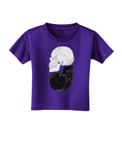 White And Black Inverted Skulls Toddler T-Shirt Dark by TooLoud-Toddler T-Shirt-TooLoud-Purple-2T-Davson Sales