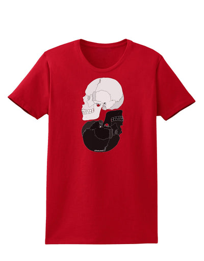 White And Black Inverted Skulls Womens Dark T-Shirt by TooLoud-Womens T-Shirt-TooLoud-Red-X-Small-Davson Sales