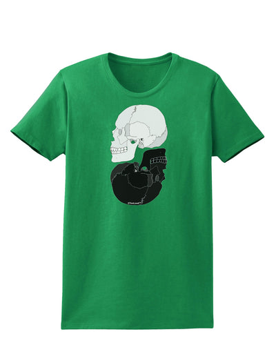 White And Black Inverted Skulls Womens Dark T-Shirt by TooLoud-Womens T-Shirt-TooLoud-Kelly-Green-X-Small-Davson Sales