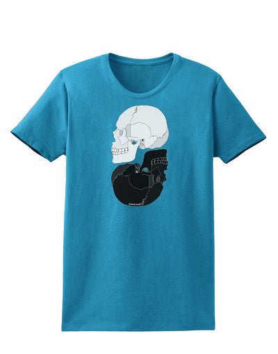 White And Black Inverted Skulls Womens Dark T-Shirt by TooLoud-Womens T-Shirt-TooLoud-Turquoise-X-Small-Davson Sales