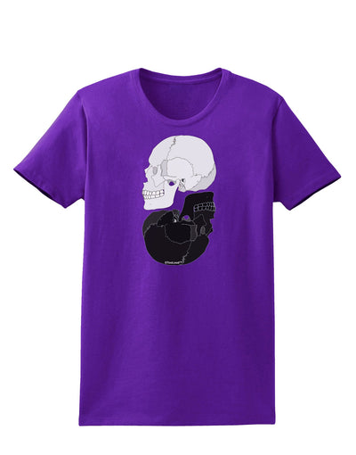 White And Black Inverted Skulls Womens Dark T-Shirt by TooLoud-Womens T-Shirt-TooLoud-Purple-X-Small-Davson Sales