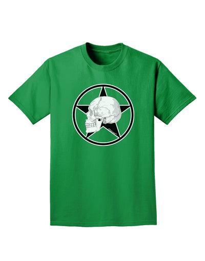 White Skull With Star Adult Dark T-Shirt by TooLoud-Mens T-Shirt-TooLoud-Kelly-Green-Small-Davson Sales