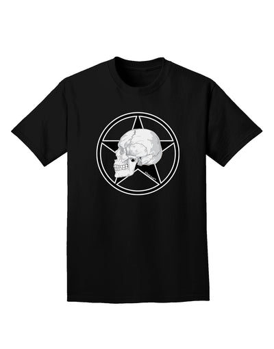 White Skull With Star Adult Dark T-Shirt by TooLoud-Mens T-Shirt-TooLoud-Black-Small-Davson Sales