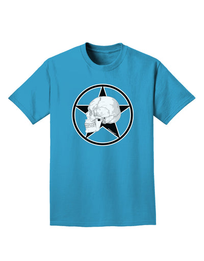 White Skull With Star Adult Dark T-Shirt by TooLoud-Mens T-Shirt-TooLoud-Turquoise-Small-Davson Sales