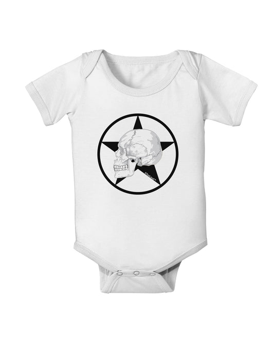 White Skull With Star Baby Romper Bodysuit by TooLoud-Baby Romper-TooLoud-White-06-Months-Davson Sales
