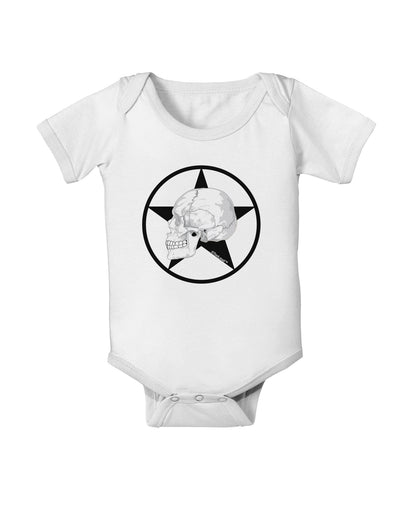 White Skull With Star Baby Romper Bodysuit by TooLoud-Baby Romper-TooLoud-White-06-Months-Davson Sales