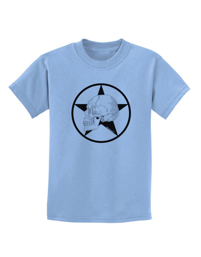 White Skull With Star Childrens T-Shirt by TooLoud-Childrens T-Shirt-TooLoud-Light-Blue-X-Small-Davson Sales