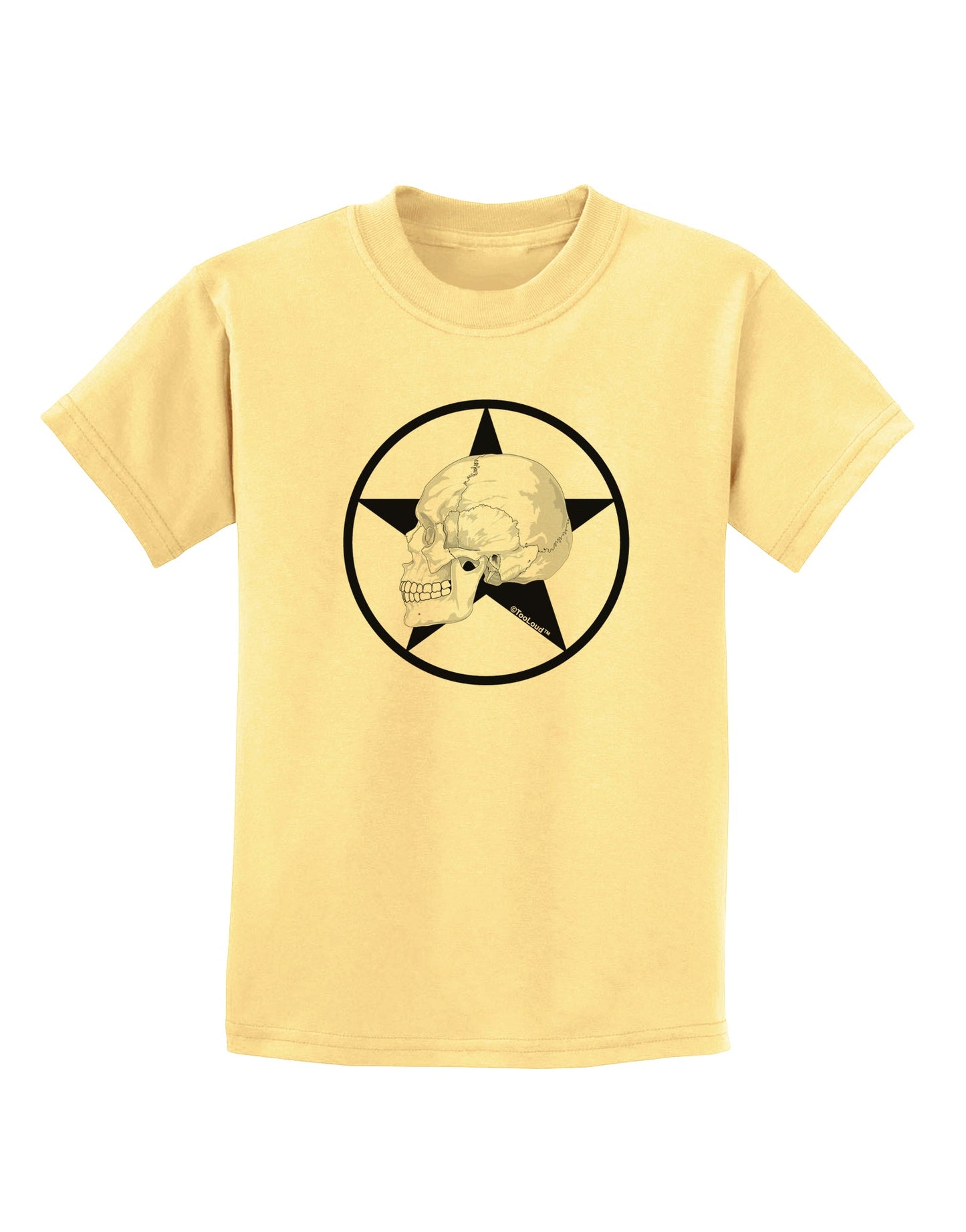 White Skull With Star Childrens T-Shirt by TooLoud-Childrens T-Shirt-TooLoud-Daffodil-Yellow-X-Small-Davson Sales