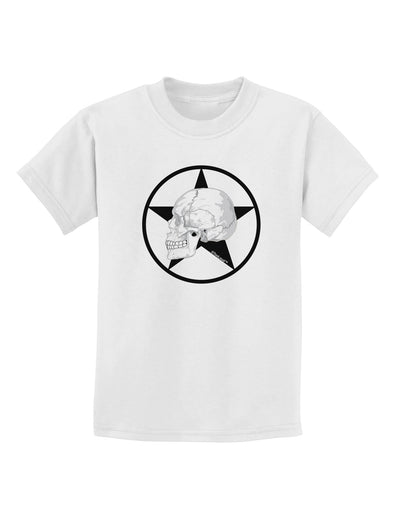 White Skull With Star Childrens T-Shirt by TooLoud-Childrens T-Shirt-TooLoud-White-X-Small-Davson Sales