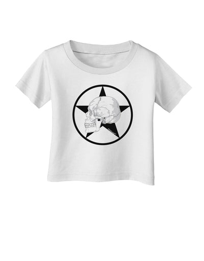 White Skull With Star Infant T-Shirt by TooLoud-Infant T-Shirt-TooLoud-White-06-Months-Davson Sales