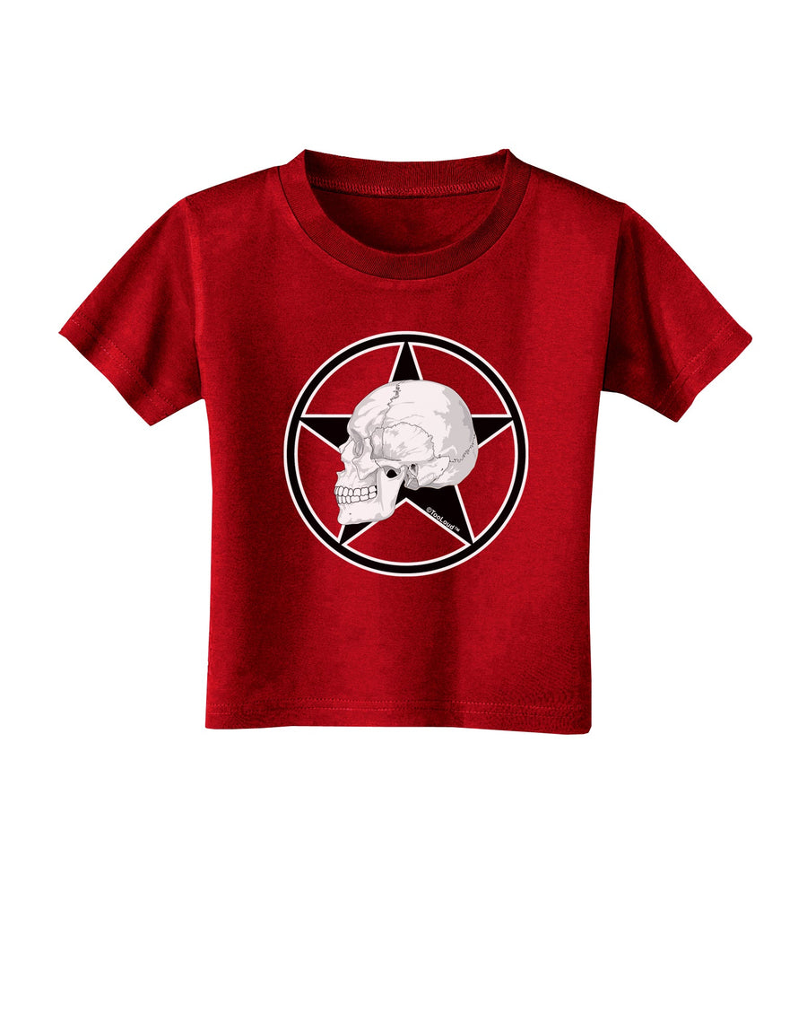 White Skull With Star Toddler T-Shirt Dark by TooLoud-Toddler T-Shirt-TooLoud-Black-2T-Davson Sales